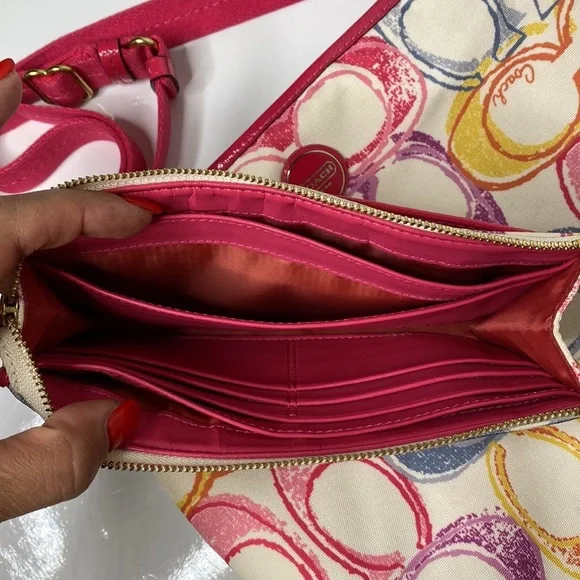 Authentic coach bag and wallet multicoloured canvas - Picture 5 of 14